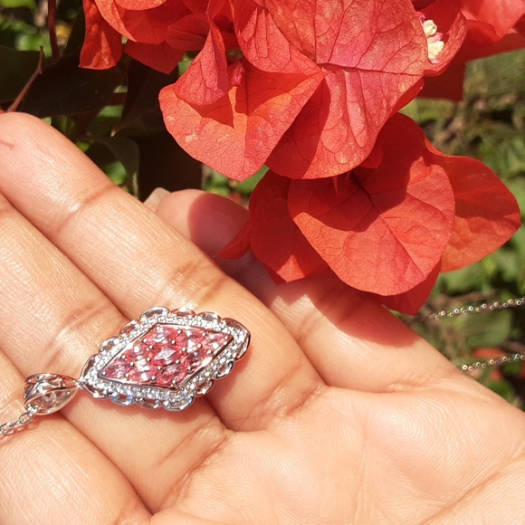 RARE, 925 Limited Edition, Padparadscha Sapphire & White Zircon. - Picture 4 of 10